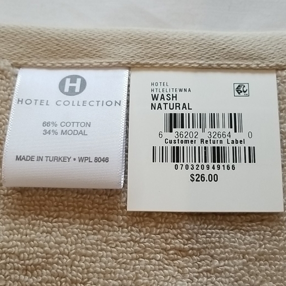 Hotel Collection Finest Elegance Washcloth Natural - Picture 3 of 4